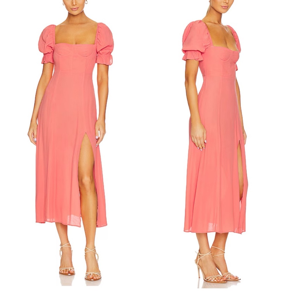 NWTS WeWoreWhat Coral Midi Dress Size 0